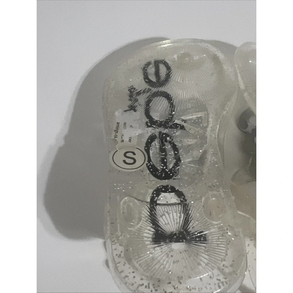 BEBE NEW LITTLE GIRLS JELLY SANDALS WITH HEART DETAIL SZ‎ (S) 4/5